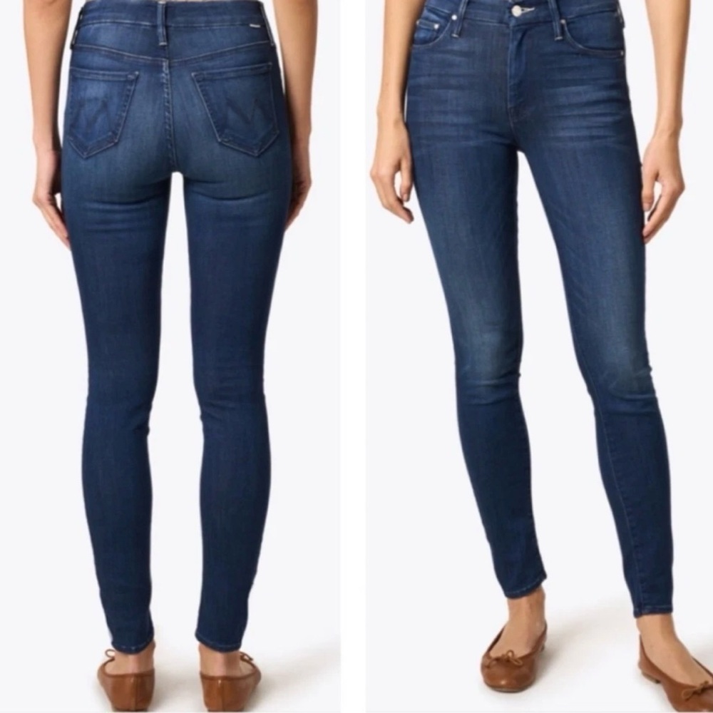 MOTHER Women's Skinny Jeans in Dark Blue Wash